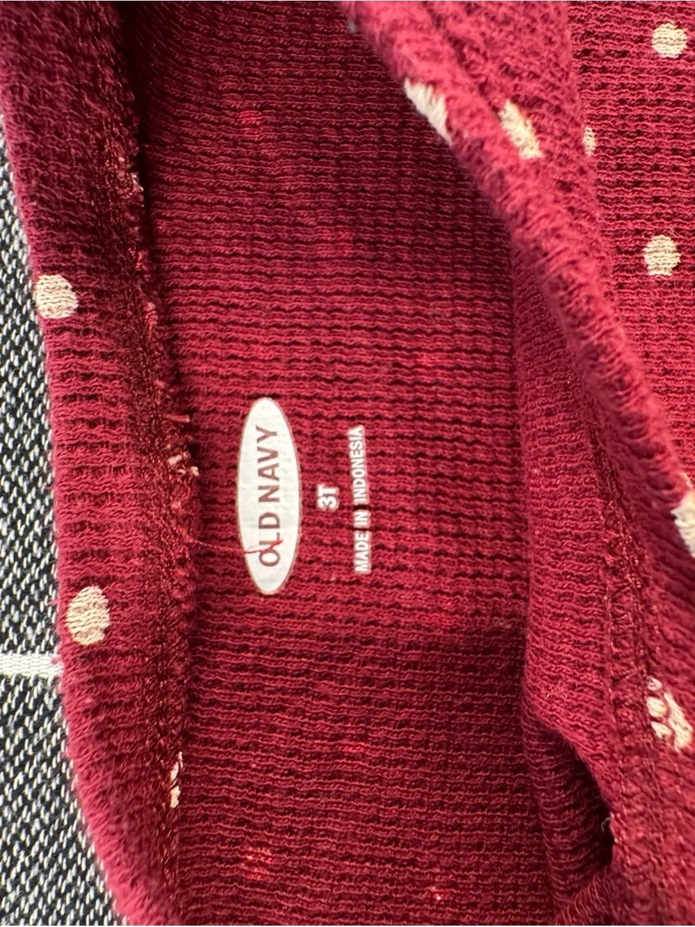 Kids Old Navy Burgundy Dot Long-Sleeve Top